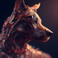 Digital illustration of a dog with 3D effect. 3D rendering, Image photo