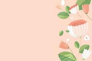 Floral background. Vector illustration of nature, flower, hello spring and summer, beauty and fashion, for web banner, poster, marketing, social media.