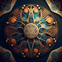 3D surreal illustration. Sacred geometry. Mysterious psychedelic relaxation pattern. Fractal abstract texture. Digital artwork graphic astrology magic, Image photo