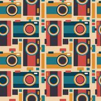 Seamless pattern colorful retro camera vector