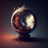 Time is money concept with clock and dollar sign. 3D rendering, Image photo