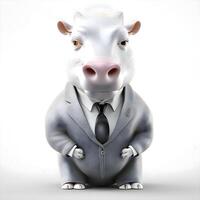 3D rendering of a cute little boar in a suit and tie., Image photo