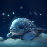 3D rendering of a puffer fish in the sea. Underwater world., Image photo