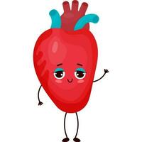 contento dibujos animados Organo corazón vector
