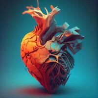 corazón hecho de papel. 3d ilustración. 3d representación., ai generativo imagen foto