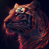 Futuristic portrait of a tiger. 3D Rendering., Ai Generative Image 23184748  Stock Photo at Vecteezy