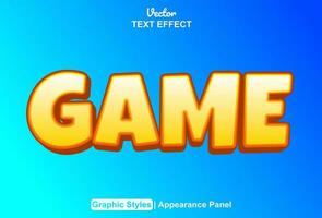 game text effect with orange color graphic style editable. vector