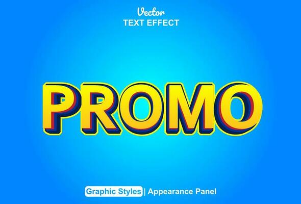 promo text effect with orange graphic style and editable.