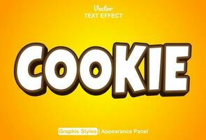 cookie text effect with orange graphic style and editable. vector