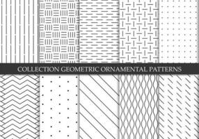 Collection of repeatable ornamental vector patterns. Grid geometric oriental backgrounds.