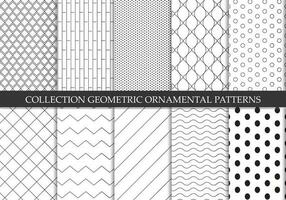 Collection of repeatable ornamental vector patterns. Grid geometric oriental backgrounds.