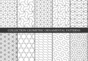 Collection of repeatable ornamental vector patterns. Grid geometric oriental backgrounds.