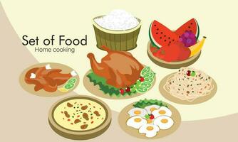 Set of asian cuisine vector