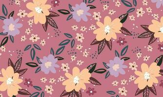 Floral abstract seamless patterns vector