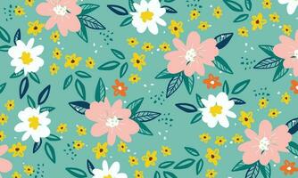 Floral abstract seamless patterns vector