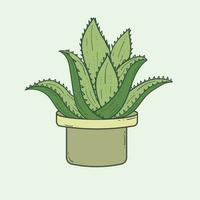 aloe vera en una olla vector