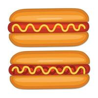 Chili cheese hotdog with beef sausage for your lunch vector