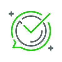 done, complete, check mark concept illustration line icon design editable vector eps10