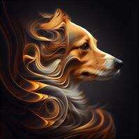 Portrait of a beautiful dog with long hair. illustration., Image photo