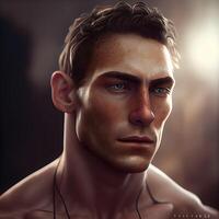 Fantasy portrait of a man. 3d rendering, 3d illustration., Image photo