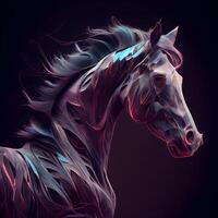 caballo cabeza con largo melena. ilustración para tu diseño, ai generativo imagen foto