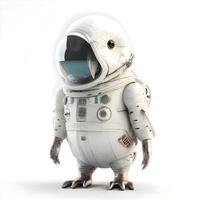 3D rendering of a snowman in space suit isolated on white background, Image photo
