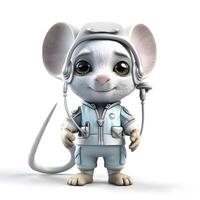 3D rendering of a cute little robot isolated on white background., Image photo