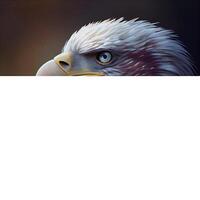 Bald Eagle with white blank space for text. 3D rendering, Image photo