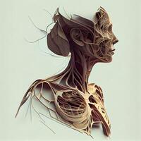 3d rendering of a female body with a lymphatic system., Image photo