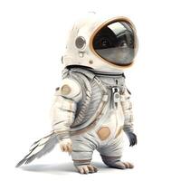 Astronaut isolated on white background. 3D illustration with clipping path, Image photo