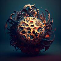 Abstract fractal background, computer generated illustration, 3D rendering., Image photo