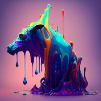 Colorful paint splashes. 3d rendering 3d illustration., Image photo