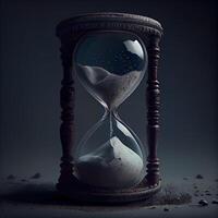 Hourglass with sand, concept of time passing, 3d render, Image photo