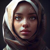 Portrait of beautiful young muslim woman in hijab. Beauty, fashion., Image photo