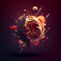 Abstract background with space and planets. illustration. Eps 10., Image photo