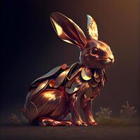 Easter bunny on a dark background. 3D rendering. 3D illustration., Image photo