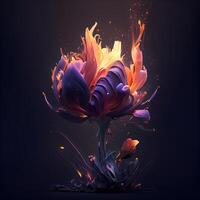 Abstract colorful flower on a dark background. illustration for your design, Image photo