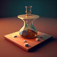 Burning candle in a candlestick. 3d illustration., Image photo