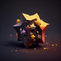 Abstract 3d star on a dark background. illustration. Eps 10, Image photo