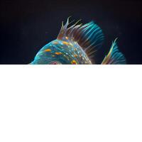Colorful fish on a dark background with space for your text., Image photo