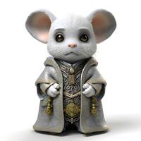 The symbol of the new year 2020 is a white rat in a Chinese costume., Image photo