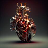 humano corazón. 3d ilustración. 3d cg. alto resolución., ai generativo imagen foto