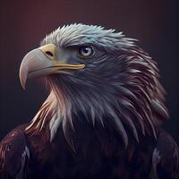 eagle portrait on a dark background. 3d illustration. toned, Image photo