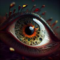 Eye in space. 3D illustration. Sacred geometry. Mysterious psychedelic relaxation pattern., Image photo