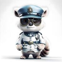 polar oso vestido como un policía oficial. esta es un 3d hacer ilustración., ai generativo imagen foto