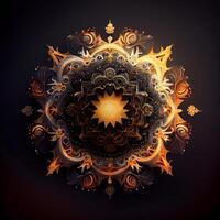 Ornament beautiful card with mandala. Geometric circle element made in vector, Ai Generative Image photo