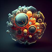 3d render, abstract geometric background, computer generated illustration., Image photo