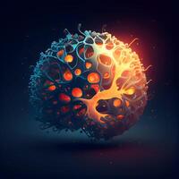 coronavirus 2019-nCoV. 3d representación, ai generativo imagen foto