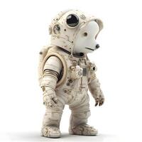 Astronaut in space suit isolated on white background. 3D rendering., Image photo