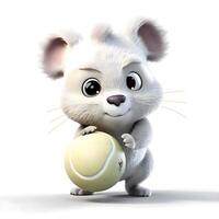 3D rendering of a cute sugar glider with a soccer ball, Image photo